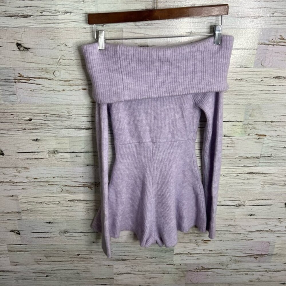 Urban Outfitters Lavender Off-Shoulder Knit Romper - Picture 6 of 9